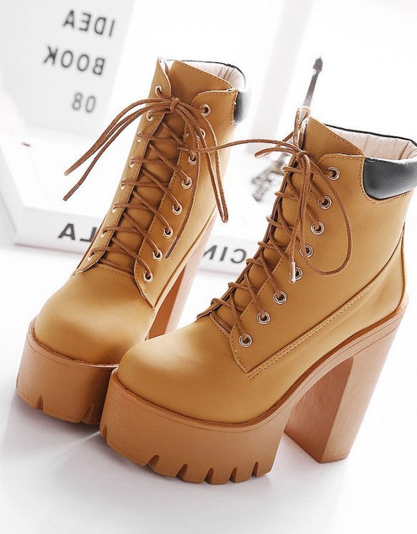 bağcılıklı kalın topuklu bootie sk-312 bağcılıklı kalın topuklu bootie sk-312