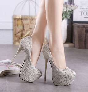 gri timsah derisi yüksek topuk platform ayakkabı