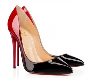 kırmızı siyah yüksek topuk rugan stiletto