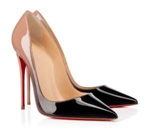 siyah pudra kırmızı topuk rugan stiletto