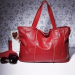 hakiki deri kırmızı tote kol çantası sk7919