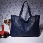 hakiki deri lacivert tote kol çantası sk7919