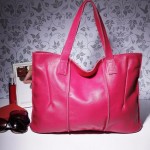 hakiki deri pembe tote kol çantası sk7919