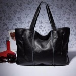 hakiki deri siyah tote kol çantası sk7919