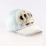 kraliçe tacı boncuk süslemeli buz mavisi tarz şapka sk8085