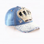 kraliçe tacı boncuk süslemeli mavi tarz şapka sk8085
