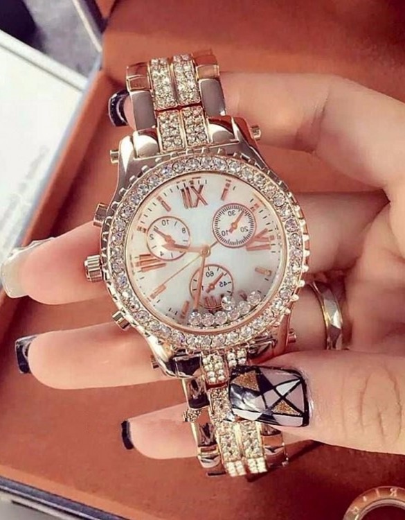 kristal lüks taşlı bej kol saati sk7987 kristal lüks taşlı bej kol saati sk7987