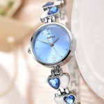 mavi taşlı kordonlu zarif kol saati sk8032