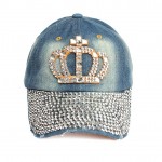 zımbalı taşlı lacivert kraliçe kot şapka sk8057