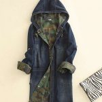 koyu mavi taşlanmiş kapşonlu kot ceket sk9700