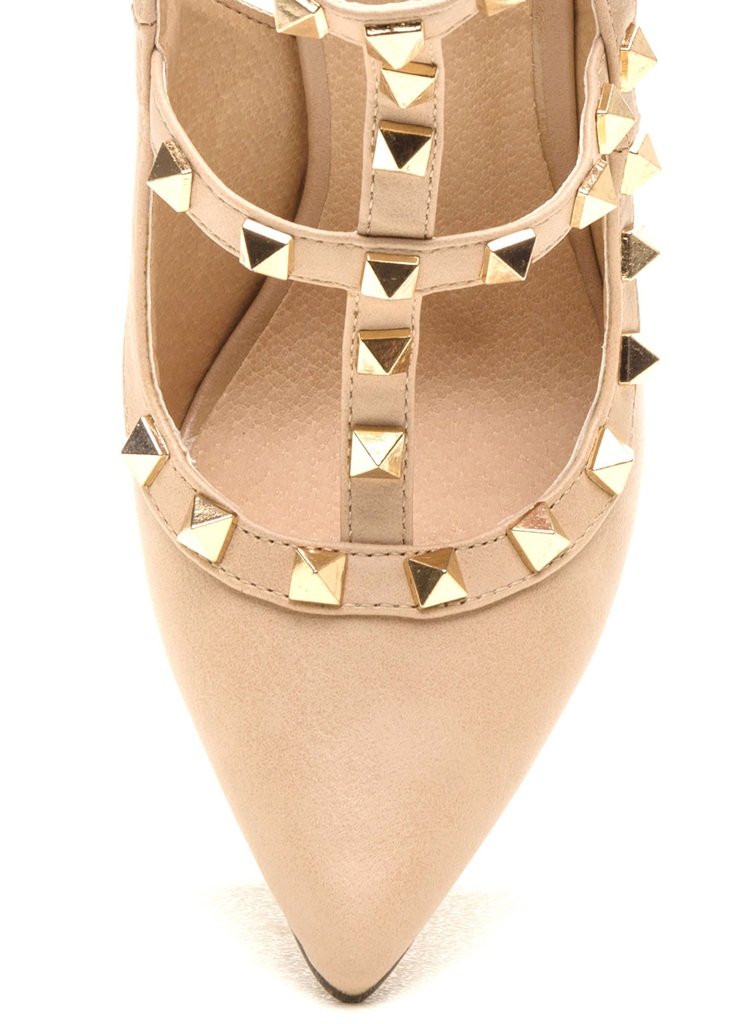 Studded Strap Leather Stiletto Heels for Women SK8378 - Image 9