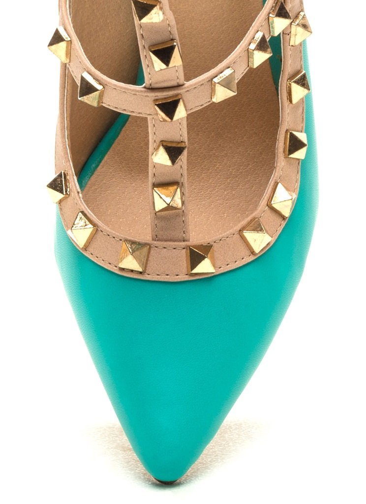 Studded Strap Leather Stiletto Heels for Women SK8378 - Image 6
