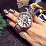 taş işlemeli rose gold bayan kol saati sk9968