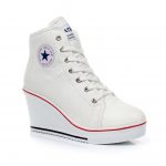 dolgu topuklu beyaz converse sneaker spor ayakkabı sk10660