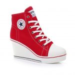 dolgu topuklu kırmızı converse sneaker spor ayakkabı sk10660