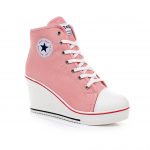 dolgu topuklu pembe converse sneaker spor ayakkabı sk10660