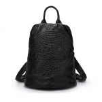 siyah yamalı zımbalı deri sırt çantası sk10934