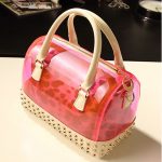 zımbalı silikon pembe kol çantası sk10596