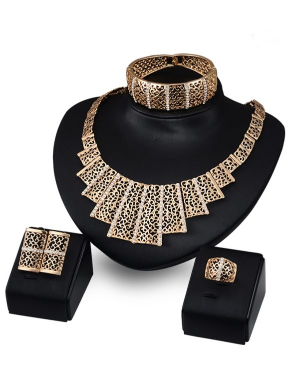 altın kaplamalı takı seti sk12834