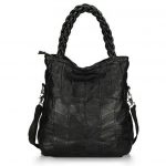 büyük siyah deri omuz çantası sk12486