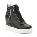 gizli topuklu siyah bayan sneaker sk13509