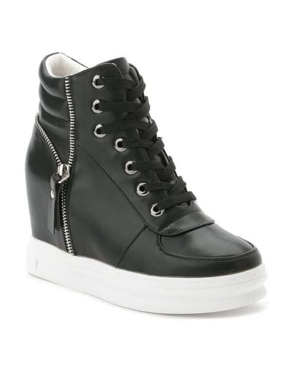 gizli topuklu siyah bayan sneaker sk13509 gizli topuklu siyah bayan sneaker sk13509