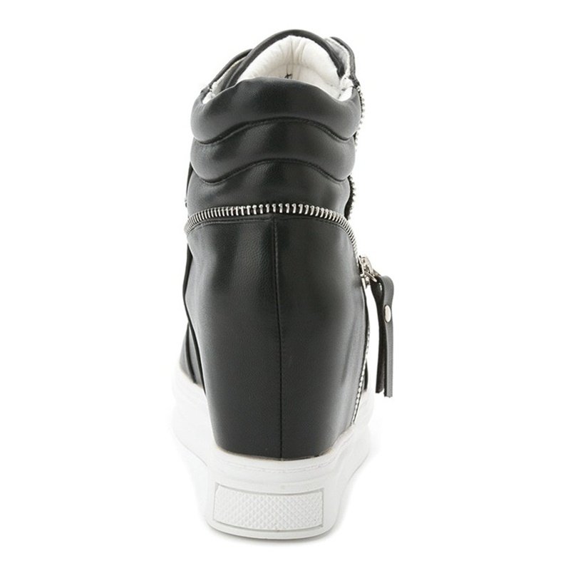 Hidden Heel Leather Sneakers for Women SK13509 - Image 8
