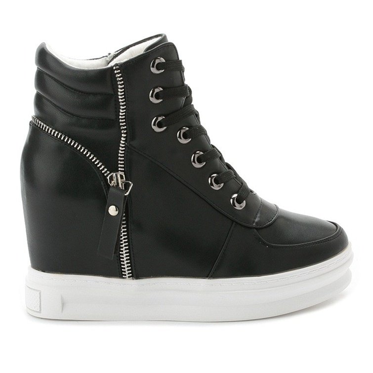 Hidden Heel Leather Sneakers for Women SK13509 - Image 10