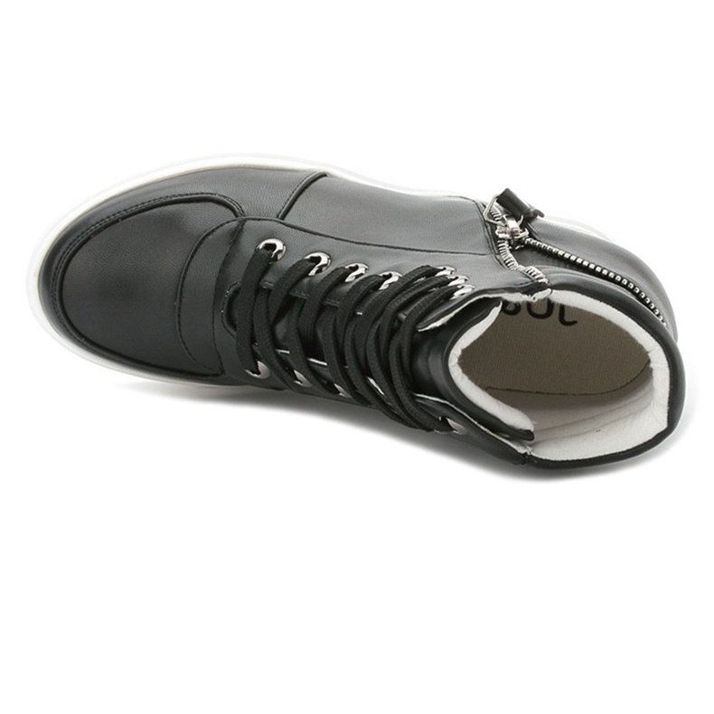 Hidden Heel Leather Sneakers for Women SK13509 - Image 9
