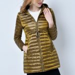 altın rengi şişme puf bayan ceket sk14441