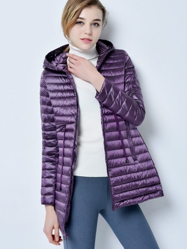 waterproof puffer jacket women front view