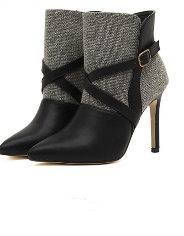 siyah bant detaylı topuklu bootie sk14182 siyah bant detaylı topuklu bootie sk14182