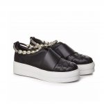 siyah inci bileklikli platform loafer sk14190