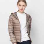 bronz kapüşonlu kısa şişme mont sk15781