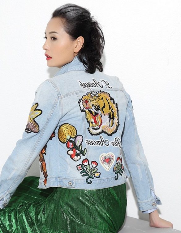 buz mavisi kısa işlemeli kot ceket sk14894 buz mavisi kısa işlemeli kot ceket sk14894