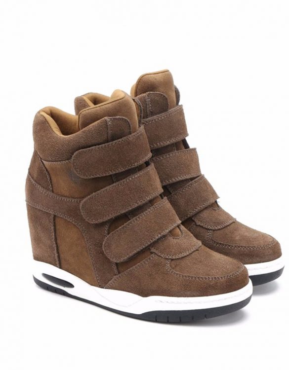 kahverengi gizli topuk süet sneaker sk15857 kahverengi gizli topuk süet sneaker sk15857