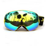 sarı çift lens unisex kayak gözlüğü modelleri sk15055