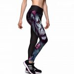siyah 3d aslan desenli spor tayt sk15439