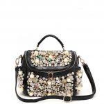 siyah aksesuarlı çapraz omuz çantası sk16365