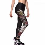 siyah punk tarzı spor bayan tayt sk15422