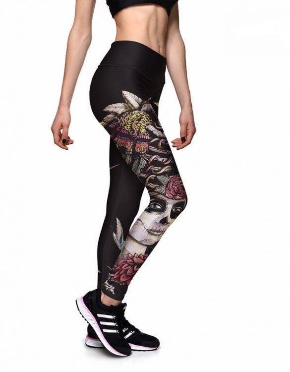 siyah punk tarzı spor bayan tayt sk15422 siyah punk tarzı spor bayan tayt sk15422