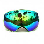 yeşil çift lens unisex kayak gözlüğü sk15055