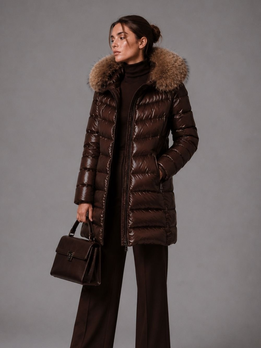 Fur Hooded Long Parka Women SK16853 - Image 2