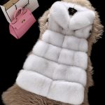 gümüş kapüşonlu bayan kürk yelek sk17344