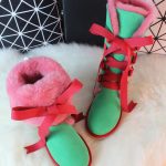 yeşil kürklü ugg kar botu sk17939