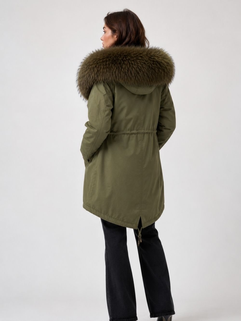 Fur Lined Hooded Parka for Women – Removable Lining Coat SK18481 - Image 6