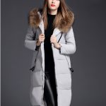 gri yakası kürklü kaz tüyü parka sk18680