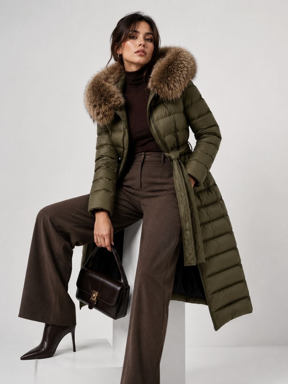 Raccoon Fur Hooded Puffer Parka for Women – Down Jacket SK19021
