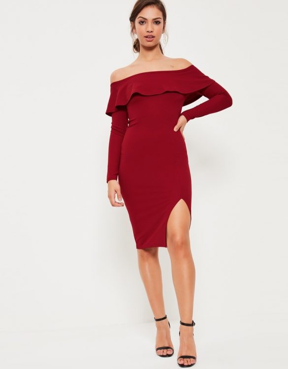 bordo düşük omuzlu gece elbisesi sk18783 bordo düşük omuzlu gece elbisesi sk18783