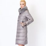 gri kürk-kapüşonlu uzun parka sk19536